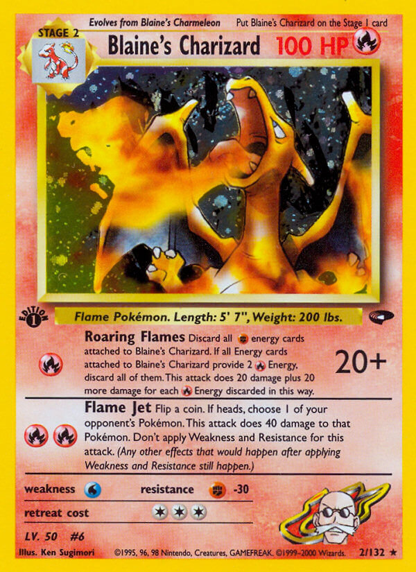 Card scan of Blaine's Charizard