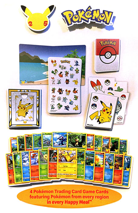 Mcdonalds Pokemon 25th Anniversary Large Stickers Sheet W/PIKACHU Piplup 2021